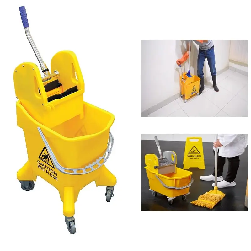Deluxe Single Mop Wringer Trolley 31L, Down Press Wringer